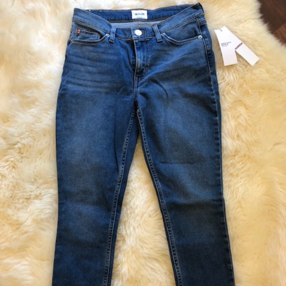 Hudson Midrise Angle Super Skinny Jeans, Size 27